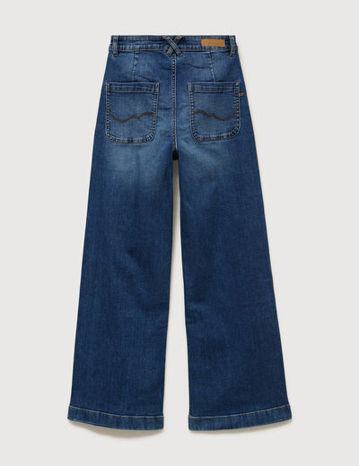 Jeans large taille haute denim stone femme