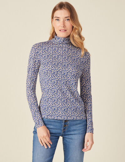 T-shirt manches longues bleu femme