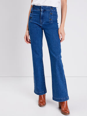 Jeans flare denim stone femme