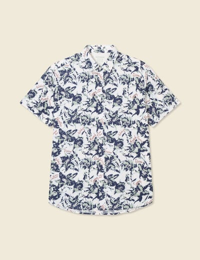 Chemise manches courtes blanc homme