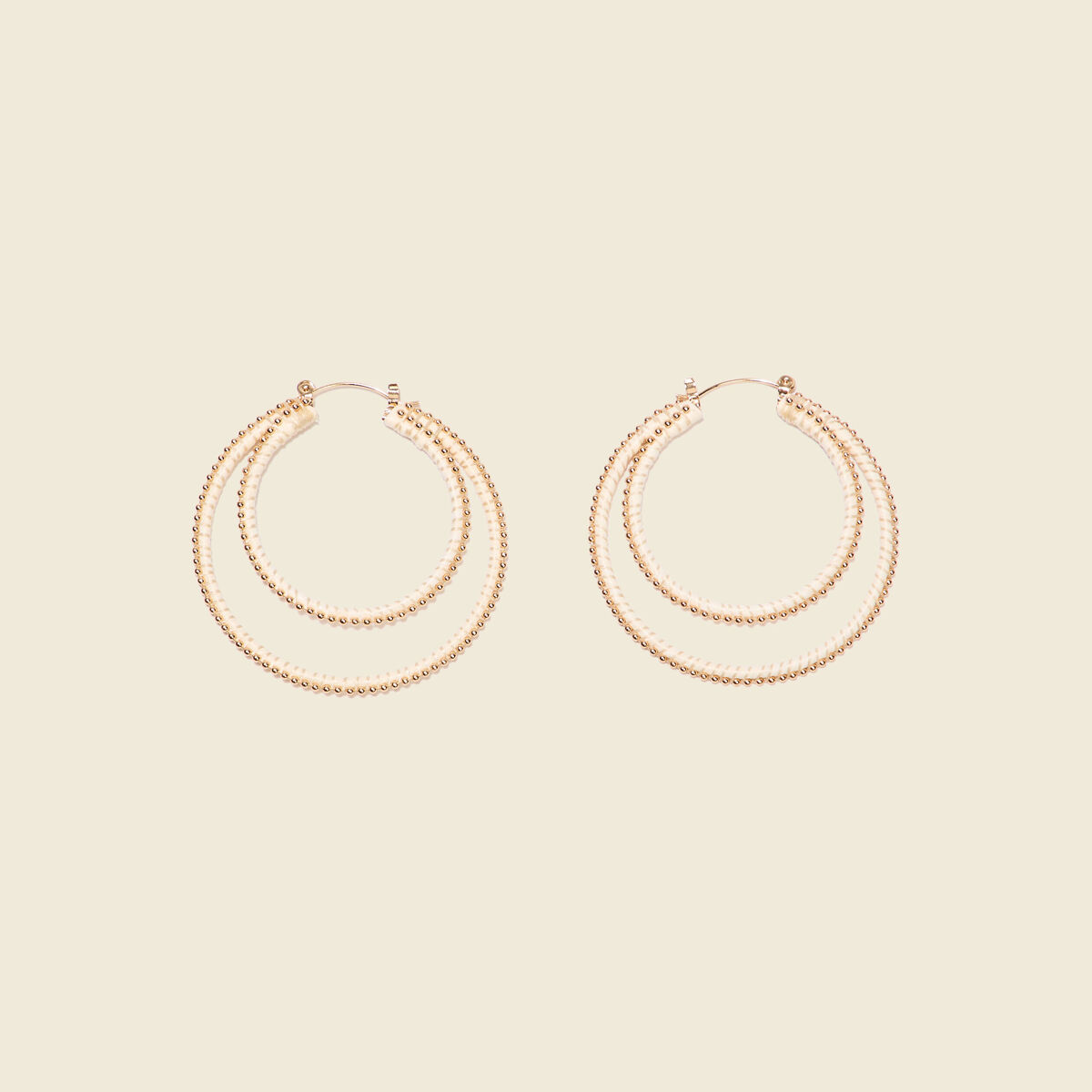 Boucles d'oreilles créoles ecru femme
