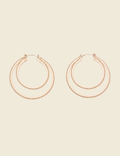 Boucles d'oreilles créoles ecru femme