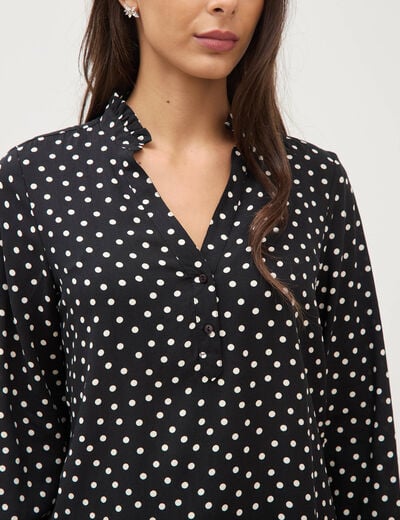Blouse manches longues noir femme
