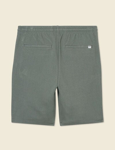 Short droit avec cordon vert kaki homme