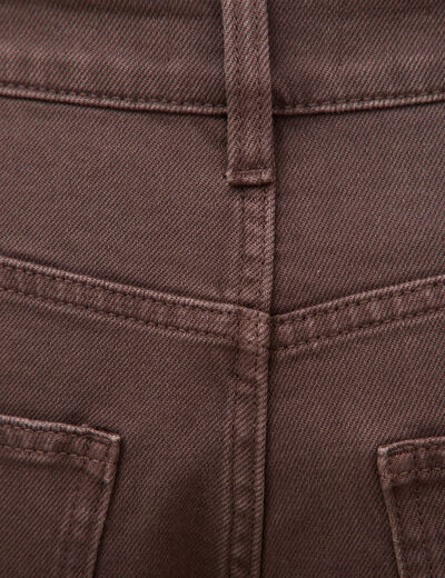 Jeans ample taille standard marron femme