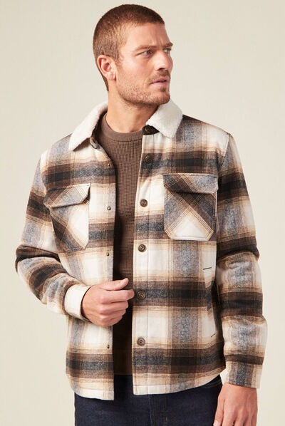 Veste surchemise ample ecru homme