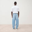 Jeans large longueur 32 en coton denim bleach homme