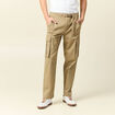 Pantalon cargo poches côtés vert kaki homme