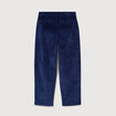 Pantalon large en velours longueur 32 bleu fonc&eacute; homme