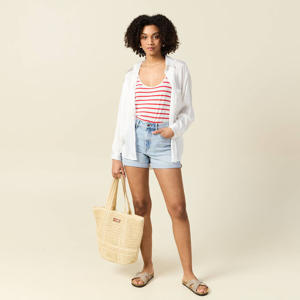 Débardeur sans manches rouge femme