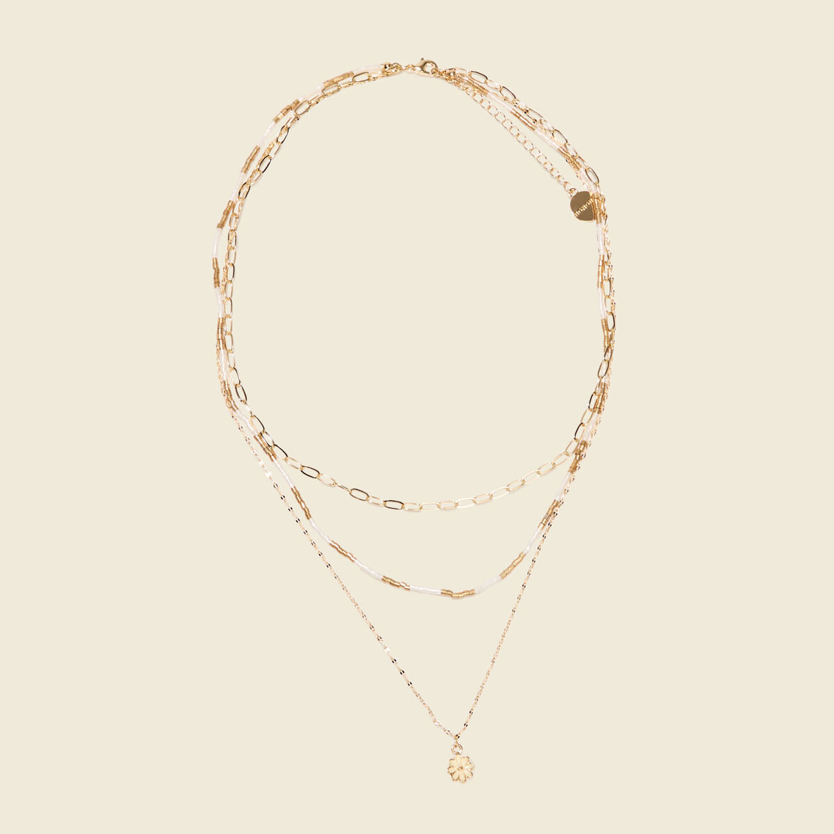 Collier multirangs couleur or femme