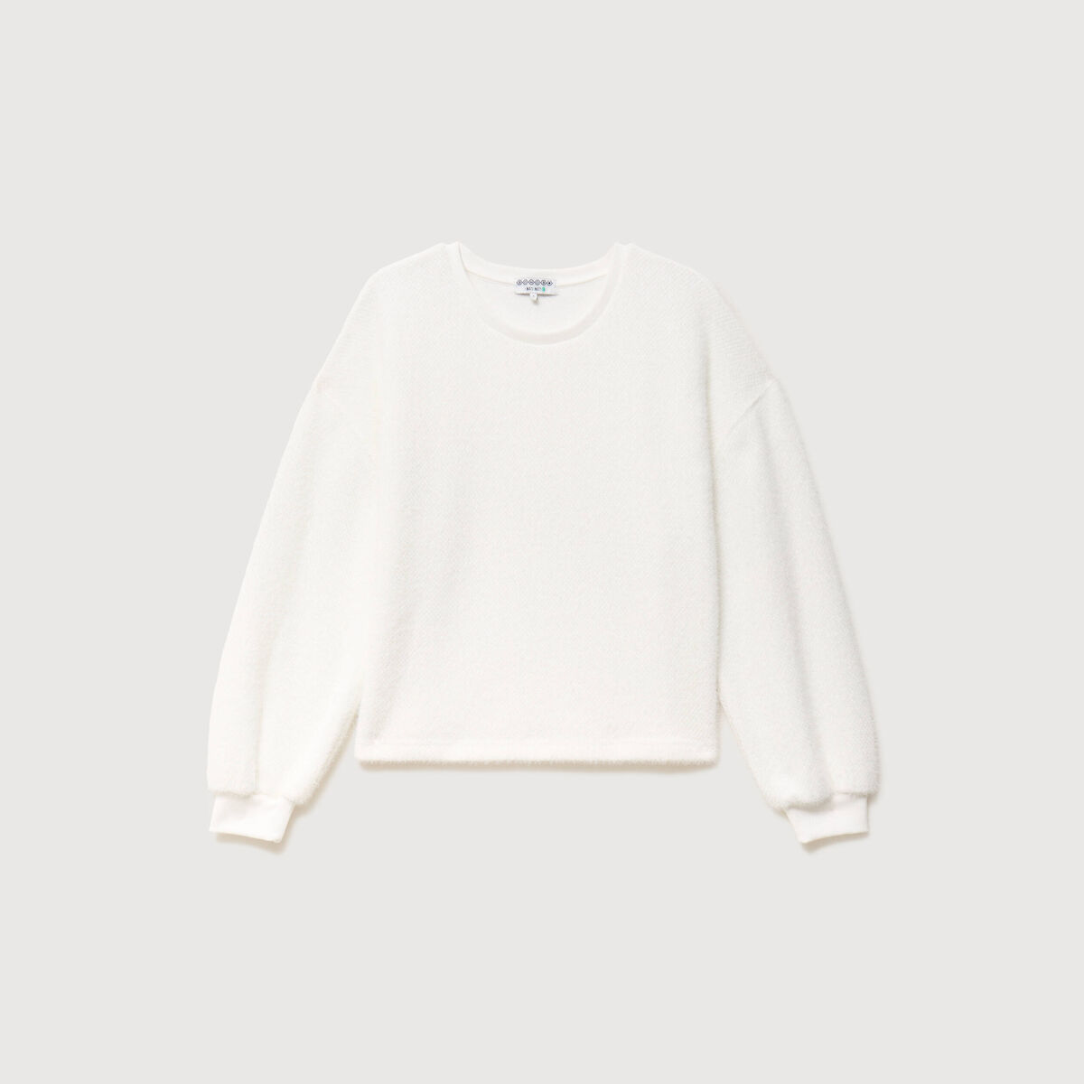 Sweat manches longues ecru femme