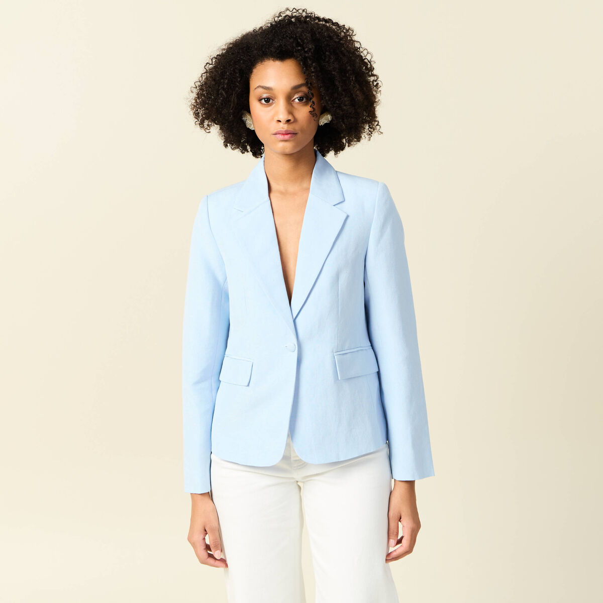 Veste esprit blazer bleu clair femme