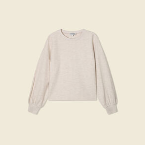 Sweat manches longues oversize creme femme