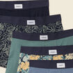 Lot de 5 boxers vert fonc&eacute; homme