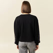 Sweat manches longues brodées noir femme