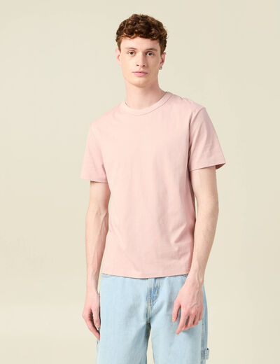 T-shirt éco-responsable rose pastel homme