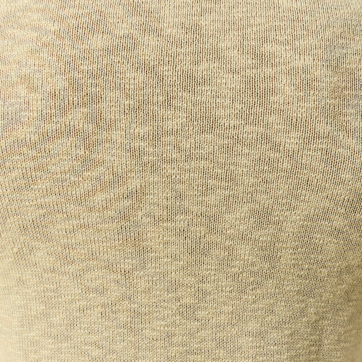 Pull col rond manches longues en coton beige fonce homme