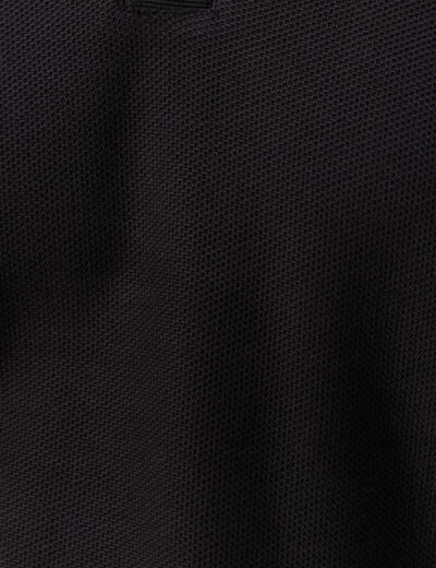 Polo cintré manches courtes en coton noir homme
