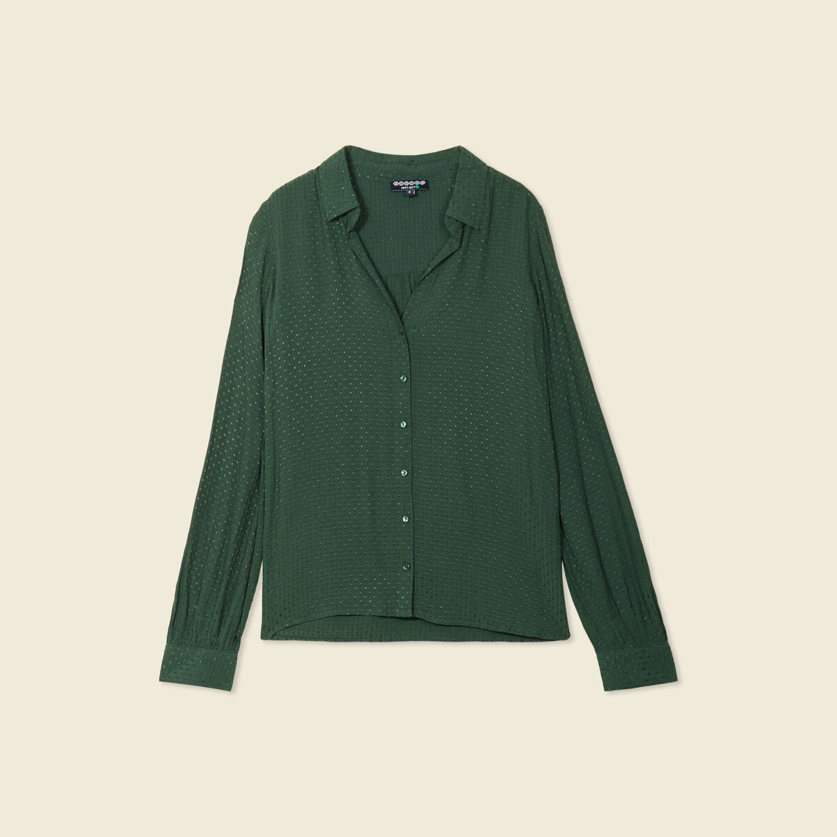 Chemise manches longues vert foncé femme