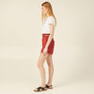 Short paperbag ceinturé rouge foncé femme