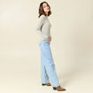 T-shirt manches longues avec laine gris clair femme