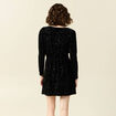 Robe cintrée sequins noir femme