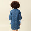 Robe droite courte en coton col v denim stone femme