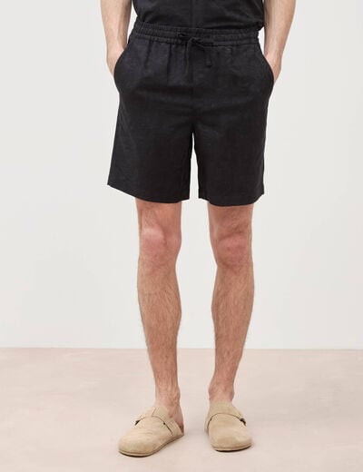 Bermuda coupe droite noir homme