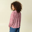 Blouse manches longues col V rose femme