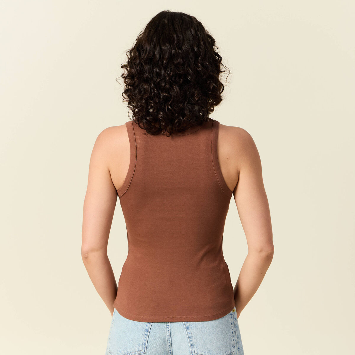 Débardeur sans manches marron foncé femme