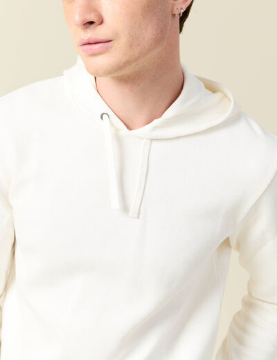T-shirt à capuche ecru homme