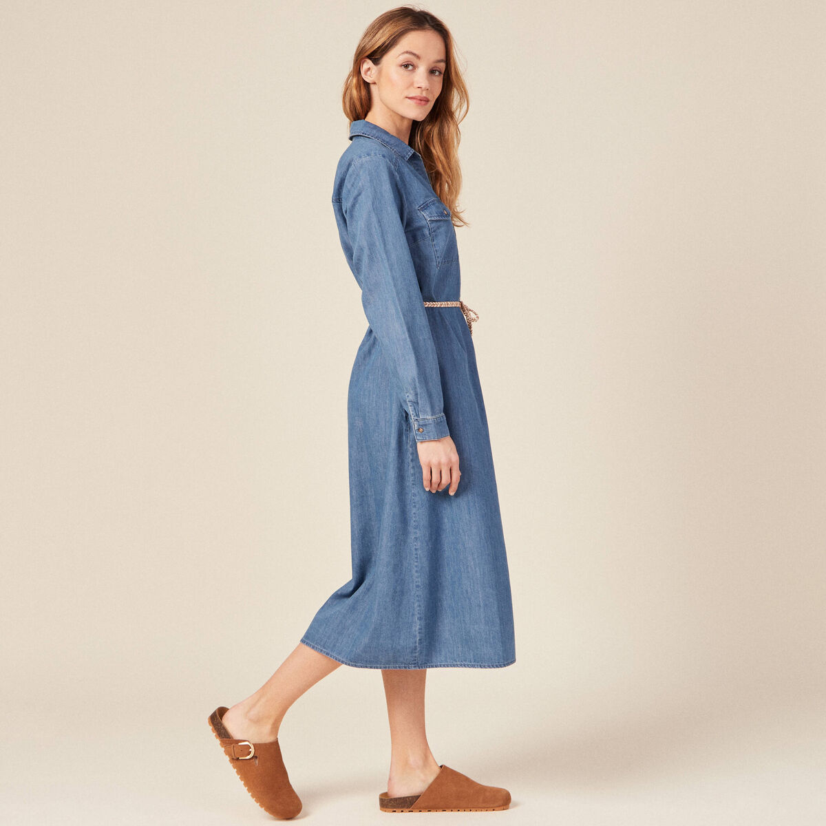 Robe en jean éco-responsable denim bleach femme