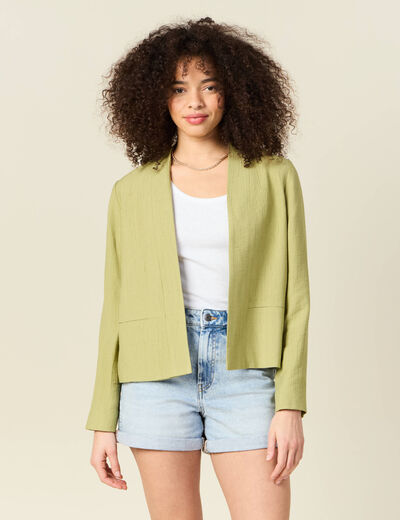 Veste esprit blazer fluide vert olive femme