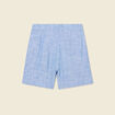 Short droit avec pinces bleu femme