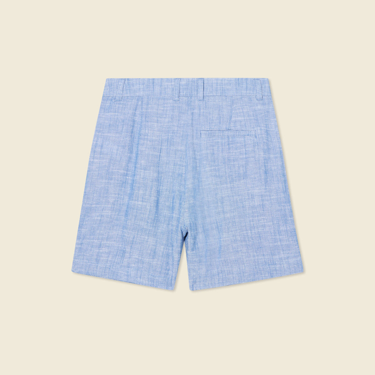 Short droit avec pinces bleu femme