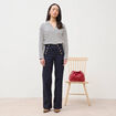 Jeans bootcut taille haute 7/8&egrave;me denim brut femme
