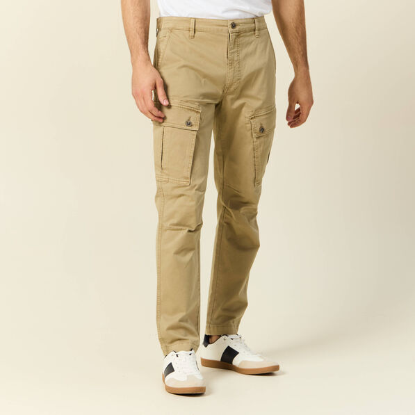 Pantalon cargo droit beige homme