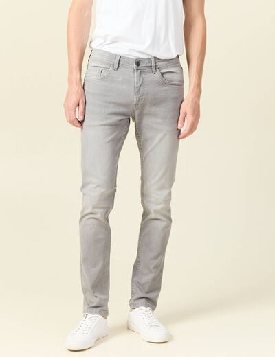Jeans slim éco-responsable denim snow gris homme
