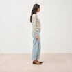 Pull manches longues col bateau vert kaki femme