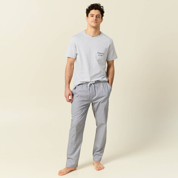 ensemble pyjama 2 pieces gris clair homme Ensemble pyjama 2 pièces gris clair homme