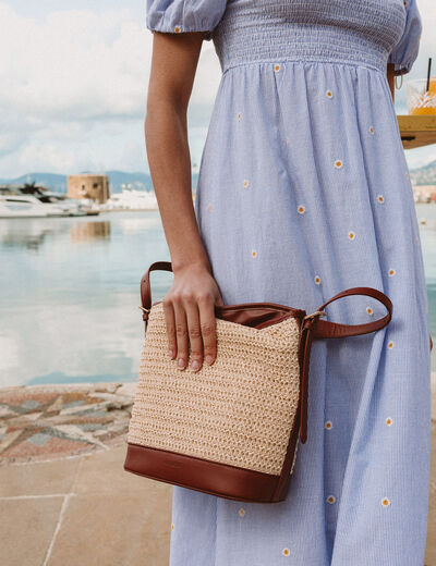 Sac bandouli&egrave;re avec doublure marron femme
