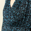 Robe longue évasée manches 3/4 bleu canard femme