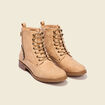 Bottines avec détails zippés beige femme