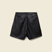 Jupe-short en similicuir doubl&eacute;e noir femme