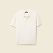 Polo cintr&eacute; manches courtes ecru homme