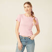 T-shirt manches courtes rose poudrée femme