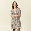 Robe évasée manches 3/4 noir femme