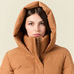 Doudoune à capuche marron clair femme