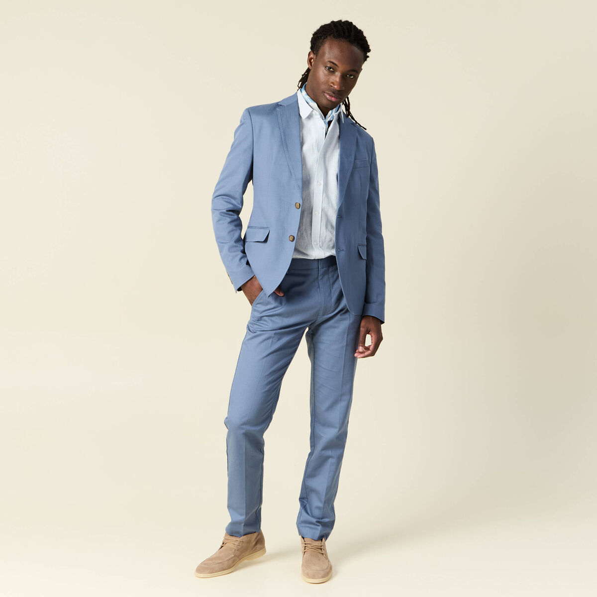 Veste blazer cintré bleu foncé homme